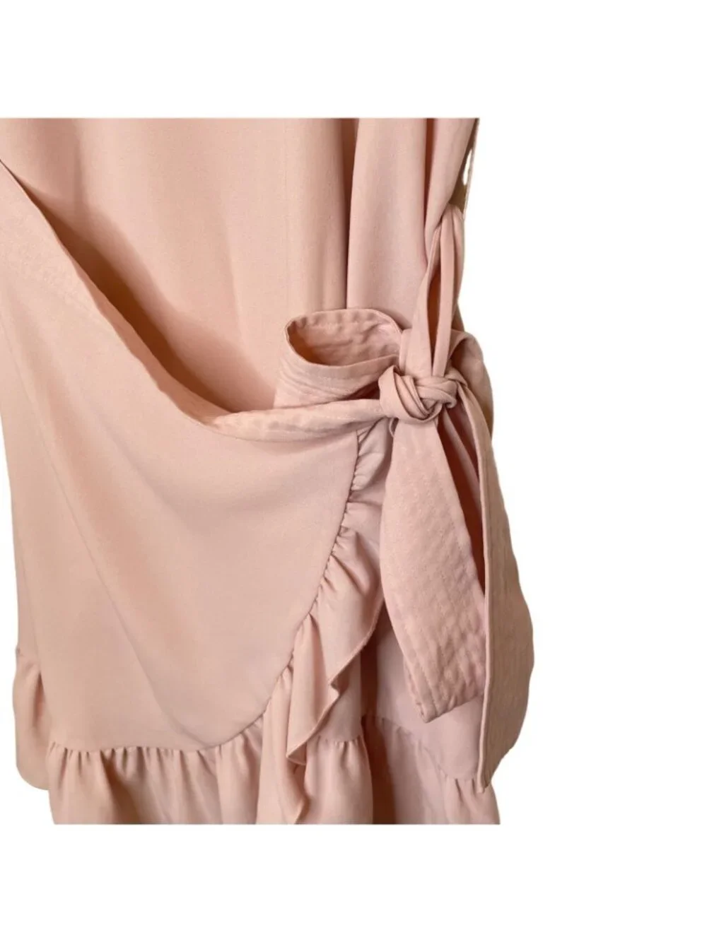 Aritzia Wilfred Ninette Ruffle Wrap Dress in Rose Quartz, M